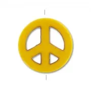 Cuenta Peace de Howlite tintado 15 mm Amarillo x1