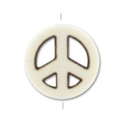 Cuenta Peace de Howlite tintado 15 mm imitación hueso x1