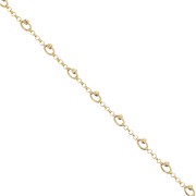 Cadena con cuentas facetadas 5mm Dorado x50cm