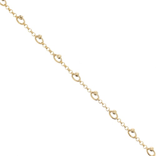 Cadena con cuentas facetadas 5mm Dorado x50cm