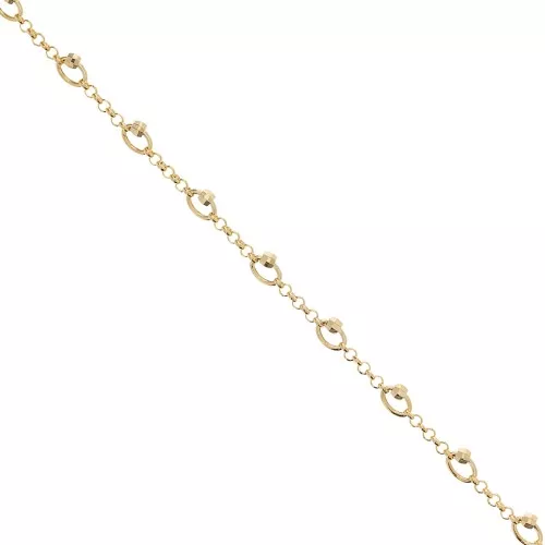 Cadena con cuentas facetadas 5mm Dorado x50cm