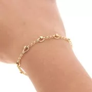 Cadena con cuentas facetadas 5mm Dorado x50cm