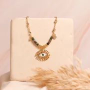 Cadena con cuentas facetadas 5mm Dorado x50cm