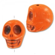 Cuenta Calavera de Howlite tintado 18 mm Naranja x1|raw }}