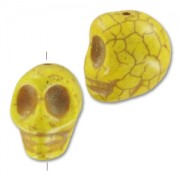 Cuenta Calavera de Howlite tintado 18 mm Amarillo x1|raw }}