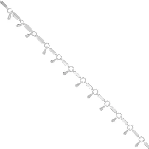 Cadena de fantasía 9.9 mm - Plateado x50cm