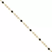Cadena de fantasía 4.5 mm - Dorado - Negro x50cm