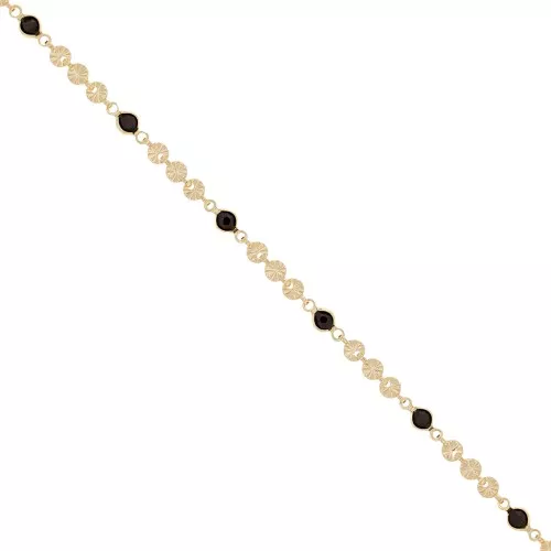 Cadena de fantasía 4.5 mm - Dorado - Negro x50cm