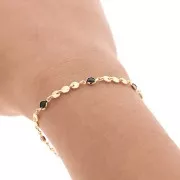 Cadena de fantasía 4.5 mm - Dorado - Negro x50cm