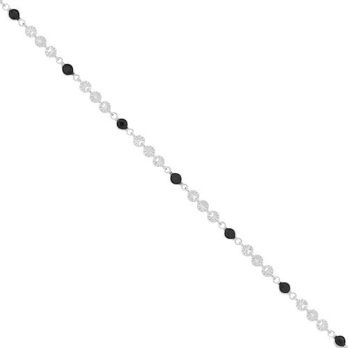 Cadena de fantasía 4.5 mm - Plateado - Negro x50cm