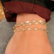 Cadena de fantasía 4.5 mm - Dorado - Transparente x50cm