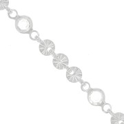 Cadena de fantasía 4.5 mm - Plateado - Transparente x50cm