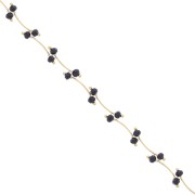 Cadena de fantasía 7.4 mm - Dorado - Negro x50cm|raw }}