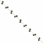 Cadena de fantasía 7.4 mm - Dorado - Negro x50cm