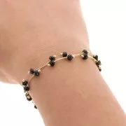 Cadena de fantasía 7.4 mm - Dorado - Negro x50cm