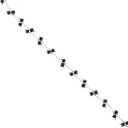 Cadena de fantasía 7.4 mm - Plateado - Negro x50cm