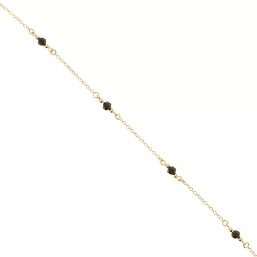 Cadena de fantasía 4 mm - Dorado - Negro x50cm