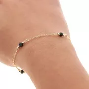 Cadena de fantasía 4 mm - Dorado - Negro x50cm