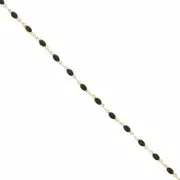 Cadena de fantasía 3.1 mm - Dorado - Negro x50cm