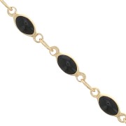 Cadena de fantasía 3.1 mm - Dorado - Negro x50cm