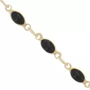 Cadena de fantasía 3.1 mm - Dorado - Negro x50cm