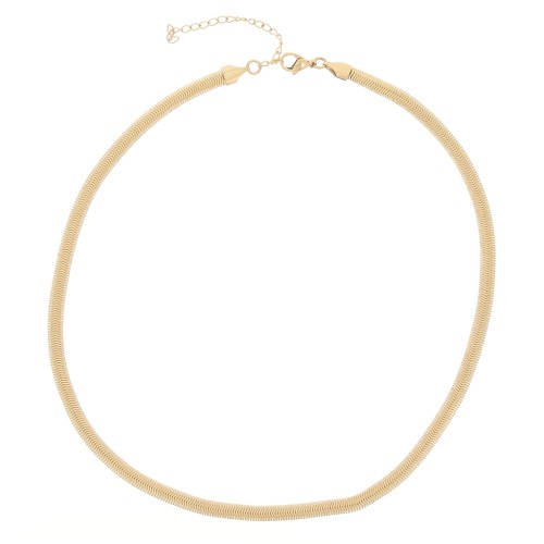 Gargantilla eslabón espejo 5 mm - Acero inoxydable 304 Dorado x49cm