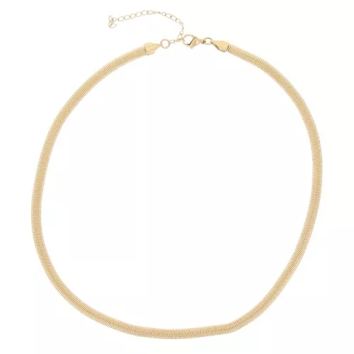 Gargantilla eslabón espejo 5 mm - Acero inoxydable 304 Dorado x49cm