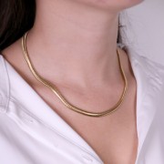 Gargantilla eslabón espejo 5 mm - Acero inoxydable 304 Dorado x49cm