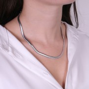 Gargantilla eslabón espejo 5mm - Acero inoxydable 304 x49cm