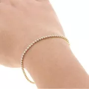 Cadena de fantasía 2 mm - Acero inoxidable 304 Dorado - óxido de zirconio x50cm