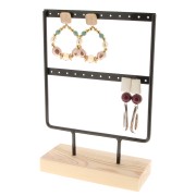 Organizador de joyas 21.5x15 cm de metal y madera - Negro x1|raw }}