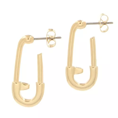 Pendientes 26x12 mm Dorado oro fino x2