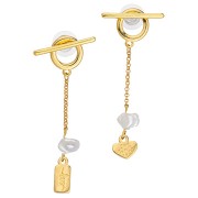 Pendientes 26.5x2.5 mm - Dorado oro fino x2