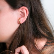 Pendientes 20.5x10 mm - Dorado oro fino x2