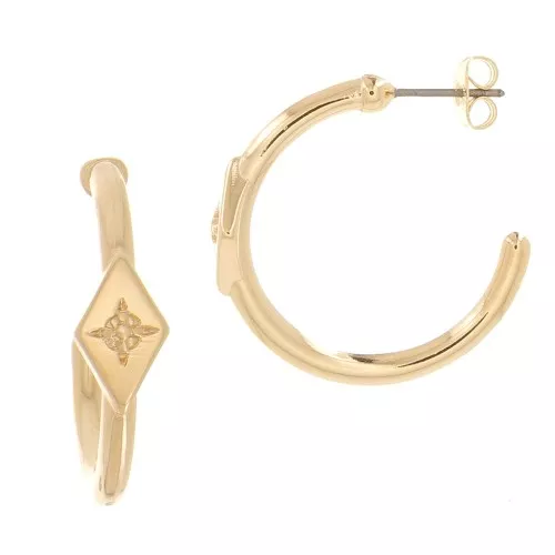 Aros de pendientes 27x7 mm - Dorado oro fino x2