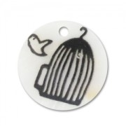 Cequí impreso de Nácar 20 mm Jaula para pájaro x1