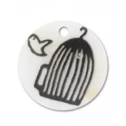 Cequí impreso de Nácar 20 mm Jaula para pájaro x1