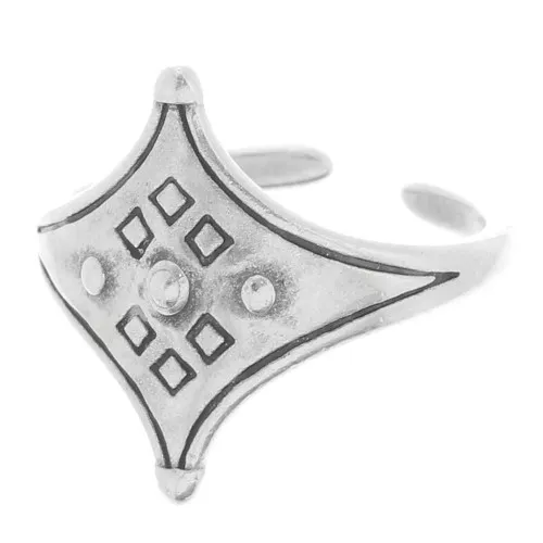 Anillo ajustable etcnico estilo Touareg - Plateado antiguo x1