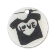 Cequí impreso de Nácar 20 mm Camiseta Love x1