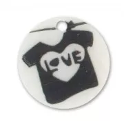 Cequí impreso de Nácar 20 mm Camiseta Love x1