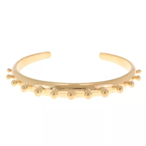 Pulsera jonc con bolas 7.8x155 mm - Dorado x1
