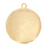 Colgante redondo irregular con motivo serpiente 28x24 mm - Dorado con oro fino x1