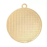 Colgante redondo de concha martillada 24x22 mm - Dorado con oro fino x1