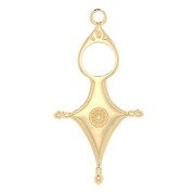 Colgante de estilo étnico Tuareg 33x17 mm - Dorado con oro fino x1