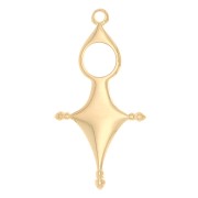 Colgante de estilo étnico Tuareg 33x17 mm - Dorado con oro fino x1