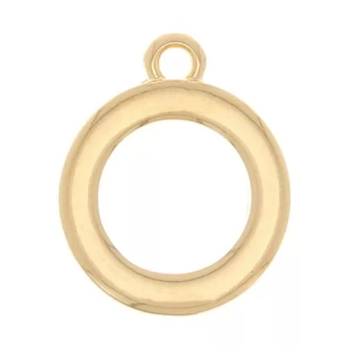 Colgante redondo hueco 17x14 mm - Dorado con oro fino x1