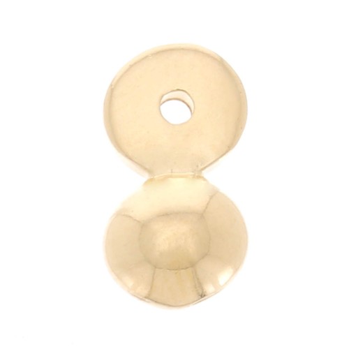 Dije boule 12x6.5 mm - Dorado con oro fino x1