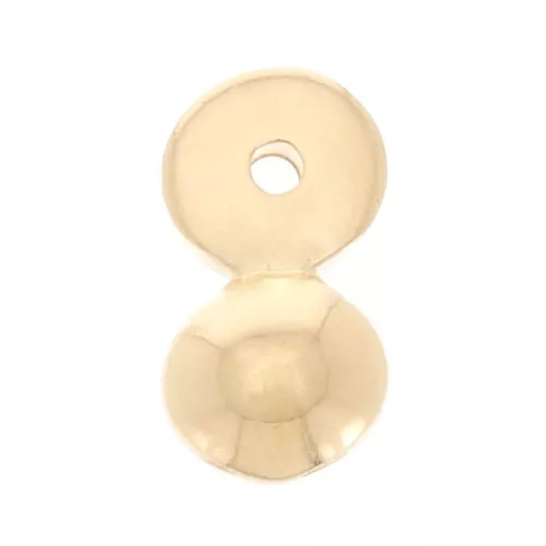 Dije boule 12x6.5 mm - Dorado con oro fino x1