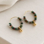 Dije boule 12x6.5 mm - Dorado con oro fino x1
