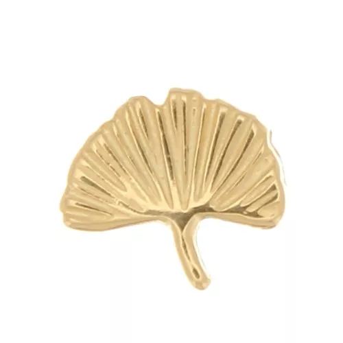 Pasante Ginkgo 9x8 mm para cordones 5 mm - Dorado al oro finox1